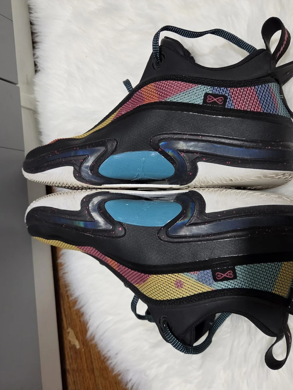 Jordan  Multicolor Knit Basketball Sneakers in Black with Pink Jumpman